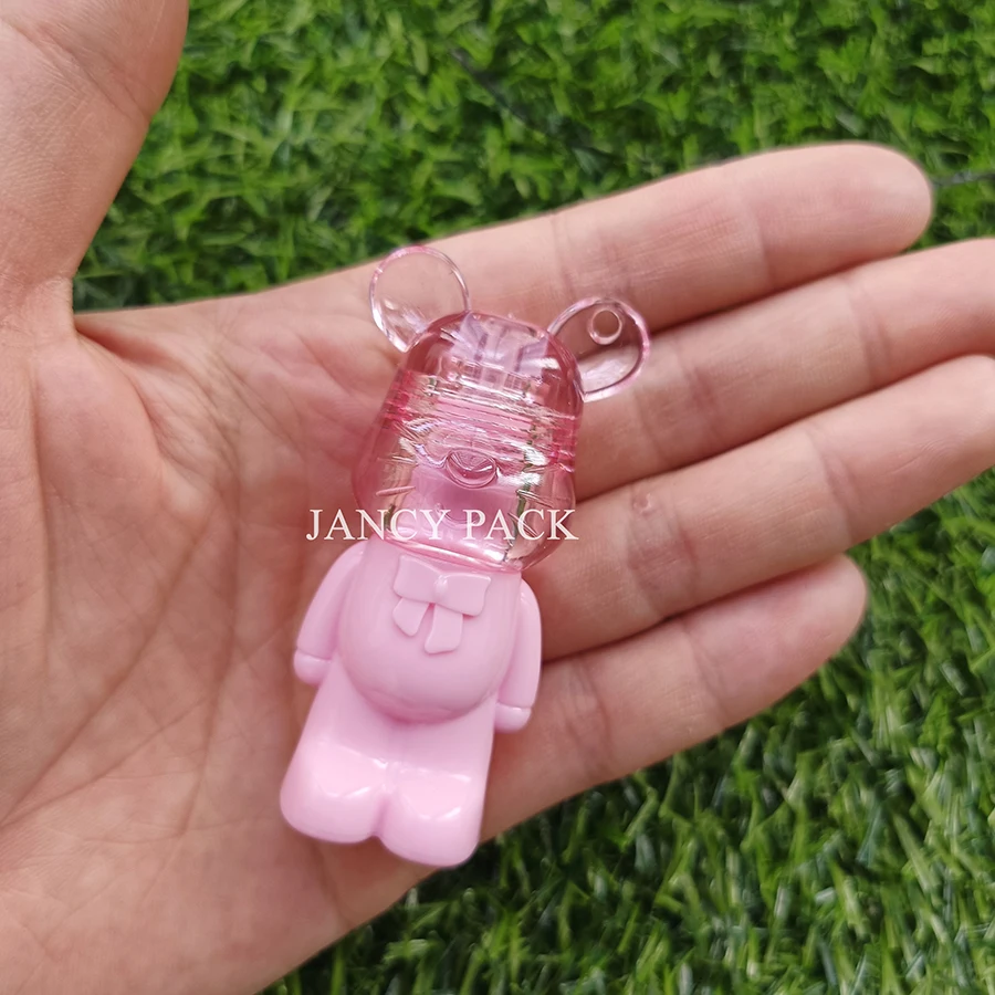 Tube de brillant à lèvres rechargeable en forme d'ours, 3ml, Logo privé, Tubes vides mignons