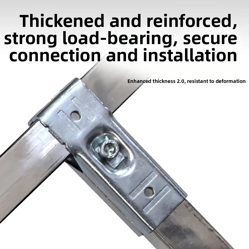Galvanized Steel Square Tube Connector Non Welding Non Punching Pipe Joint Buckle Adjustable Fixed Buckle Shelf Bracket