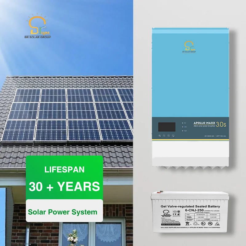 BR SOLAR 5kw All-in-one Solar Battery Energy System 10kw Hybrid Solar Home Power System with Inverter Full Set