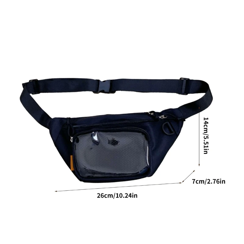 Bolso hombro nailon Itabag con panel transparente para dijes insignias