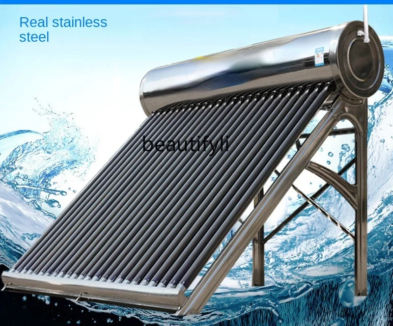 LBX Stainless Steel Solar Water Heater Household Electric Heating Integrated Automatic Water Feeding Photoelectric Dual-Purpose