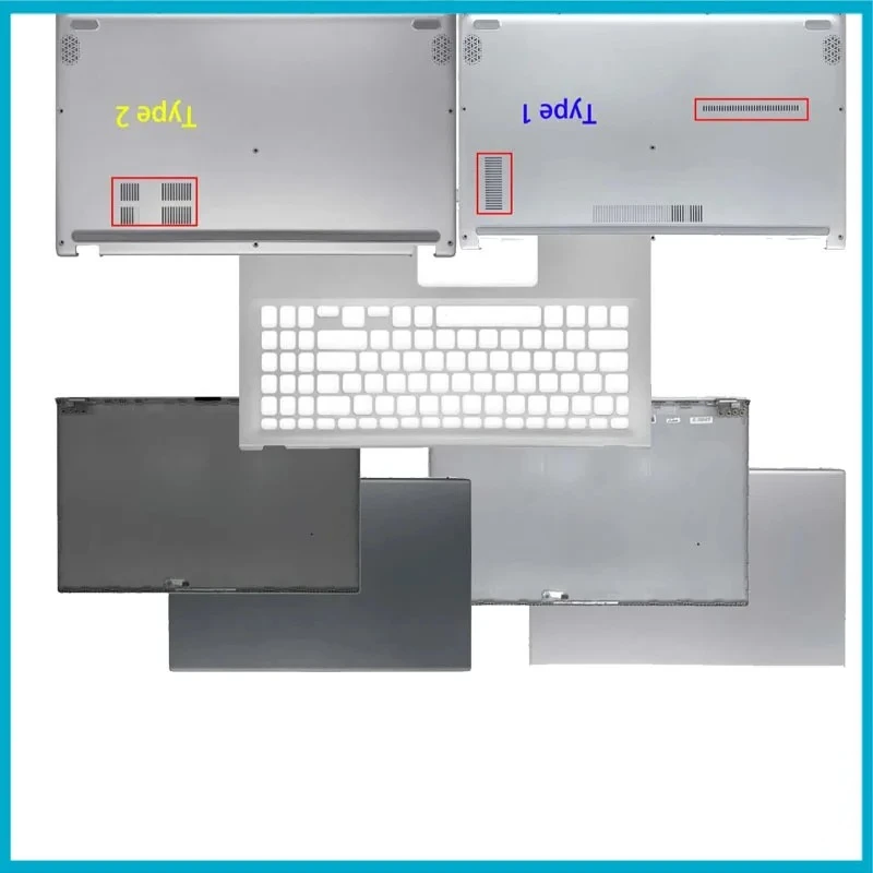 For ASUS VivoBook 15 X512 V5000F V5000J V5000D X512F A512 A512F F512 Notebook LCD Back Cover Front Frame Hinges Palmrest Bottom