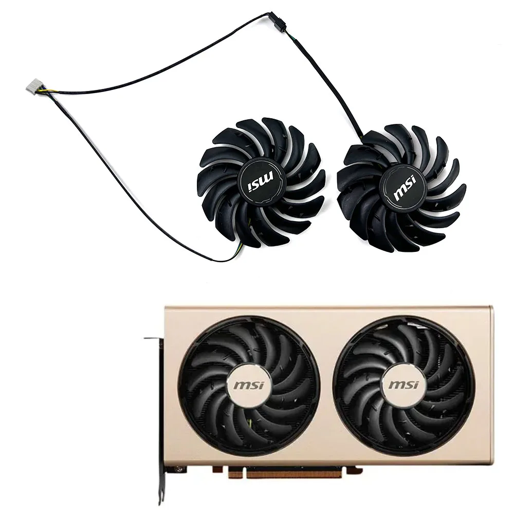 

NEW MSI 2pcs Cooling 85MM PLD09210S12HH 4PIN GPU Cooling fan For MSI Radeon RX5700 XT EVOKE OC RX 5700 5700XT Graphics fan