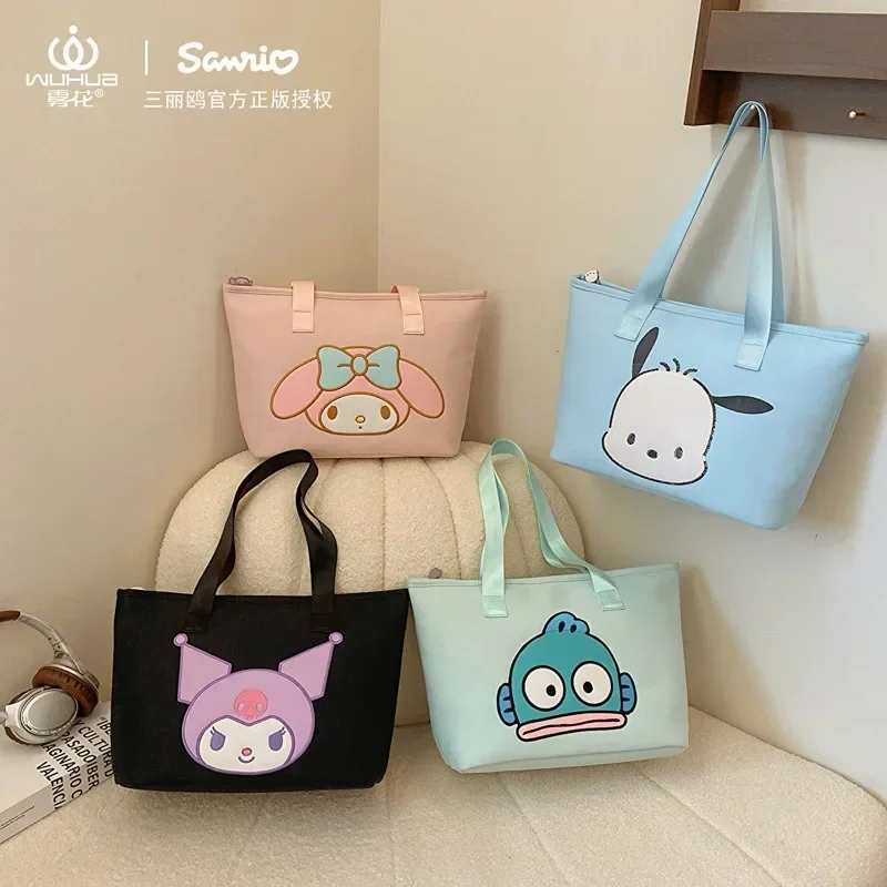 Hello Kitty Cosmetic Bag Melody Purses and Handbags for Women Sanrio Hand Wash Pouches Kuromi Tote Case Kawaii Mummy Boxes