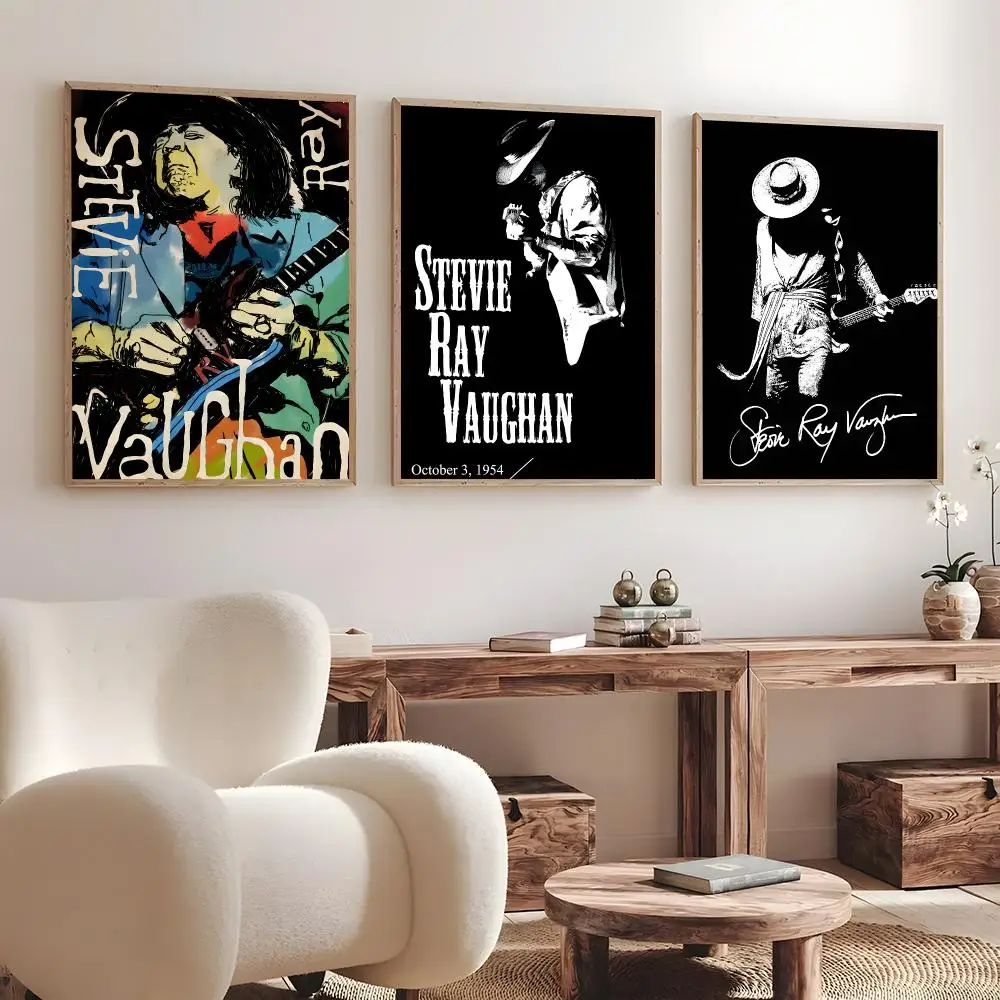 Guitarist Stevie Ray Vaughan   Print Wall Art Pictures Canvas Painting Living Room Bedroom Home Decor Poster