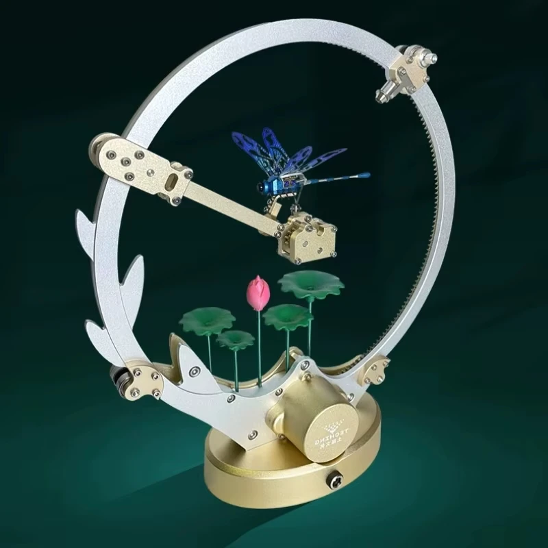 B-M Saturn Culture Mechanical Dragonfly Model Metal Art Desktop Ornaments