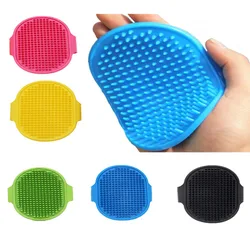 5 Colors Soft Rubber Dog Brush Comb Cat Bath Brush Rubber Glove Hair Fur Grooming Massage Brush for Dog Cats 12.3*9.7cm DC05