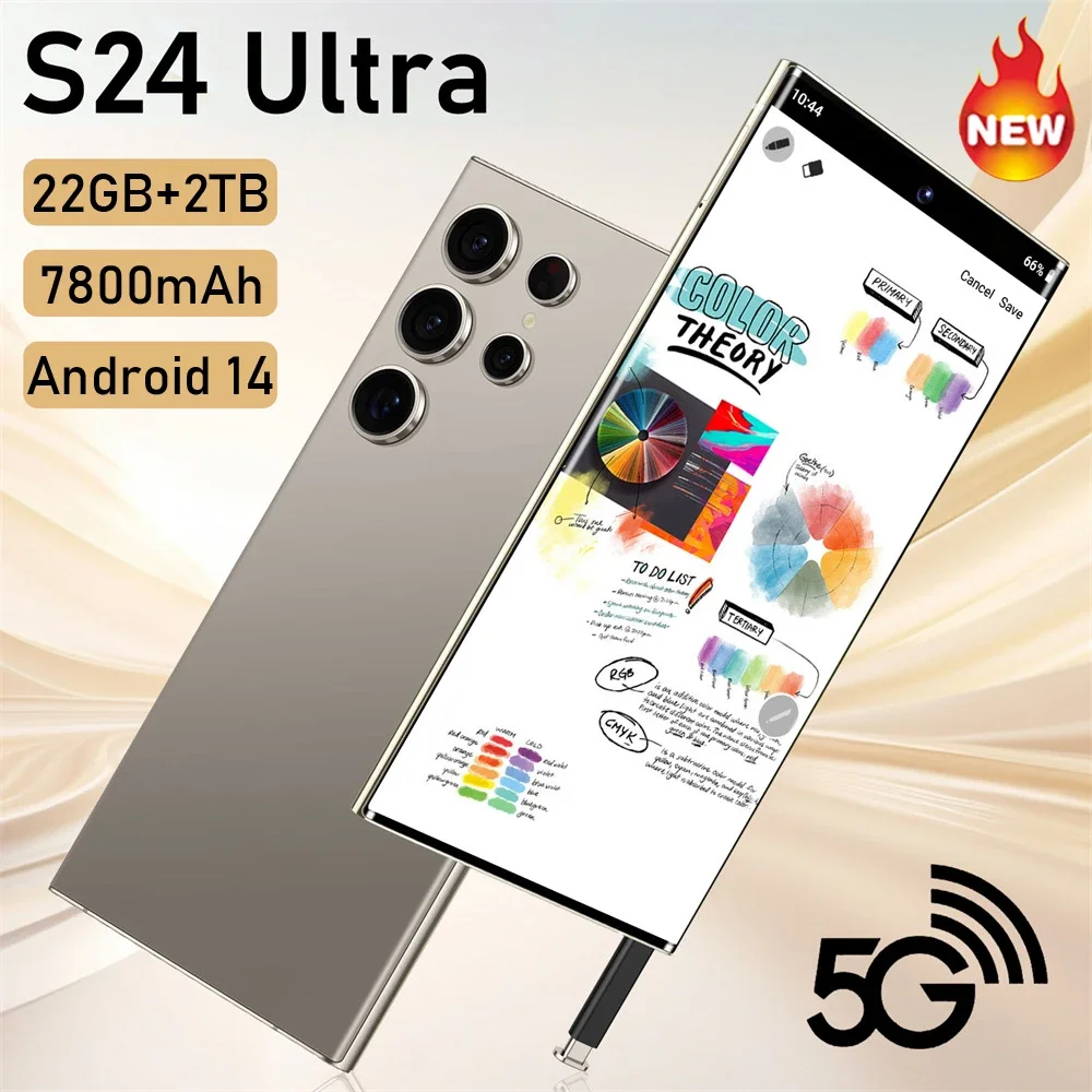 New S24 Ultra 7.3HD Cellphones Android 14 Global Version 4G 5G Original Smartphone Dual SIM Cell Phone 7800mAh Mobile Phones