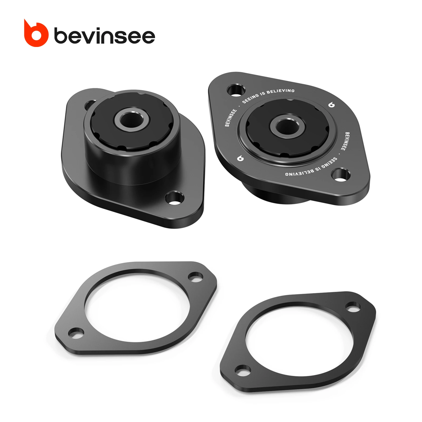 

BEVINSEE Complete Rear Upper 85A Polyurethane Shock Mounting Kit for BMW E46 E36 E30 Z3 Z4 323 325 328 M3