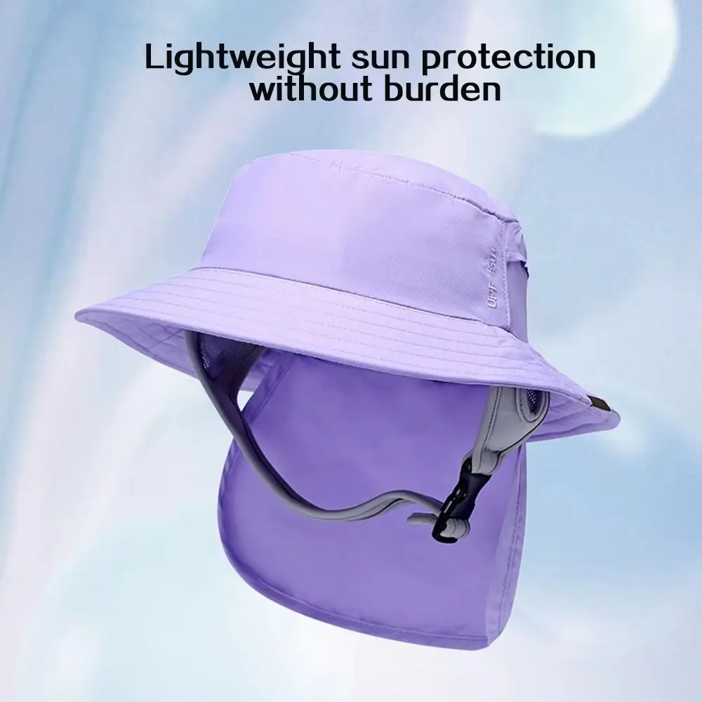 With Chin Strap Surfing Backet Hat Wide-brimmed Windproof Ladies Sun Hat Breathable Quick-drying Fisherman Cap Water Sport