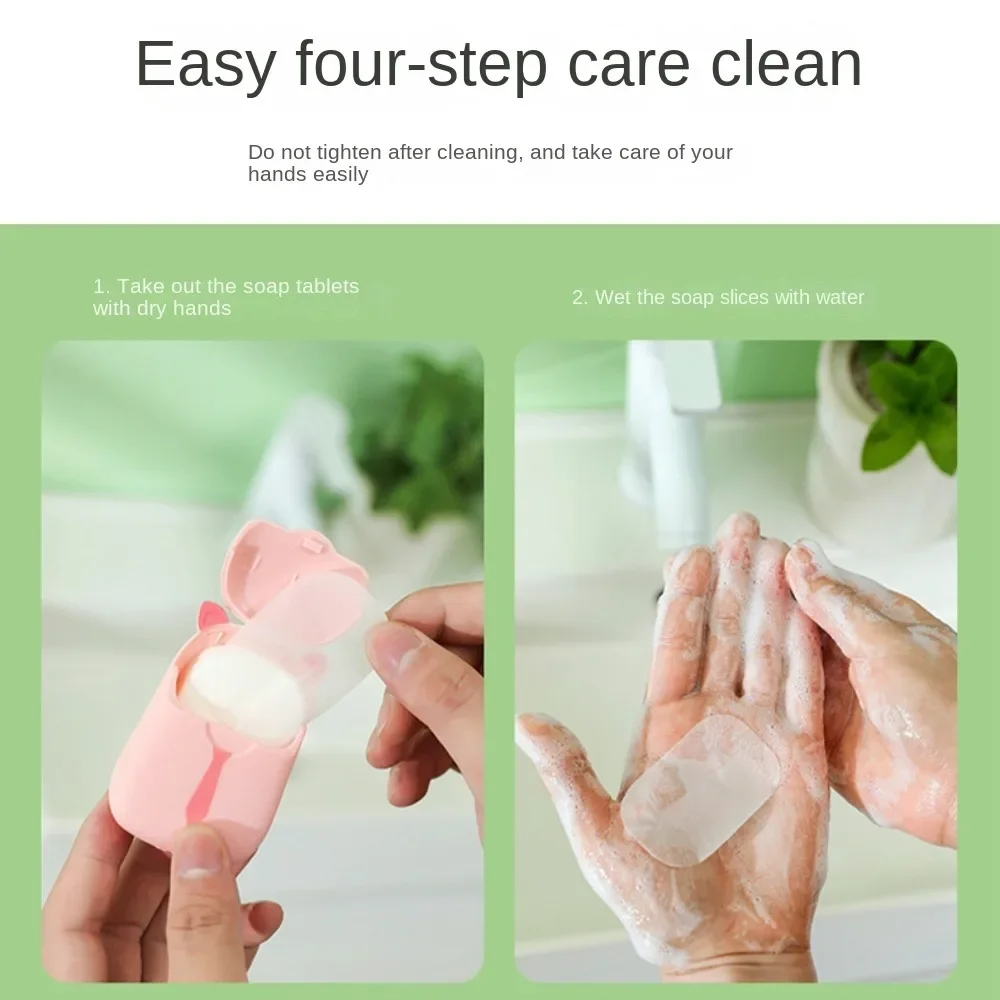 Washing Hand Disposable Soap Paper Mini Clean Cute Soap Sheet Creative Pig Shape Disinfecting Sheets Travel