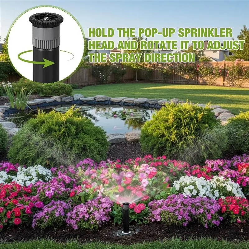 AT19-Efficient Lawn Irrigation 4 Inch Retractable Sprinkler Heads 10 Pack For 1800 Series Adjustable Radius
