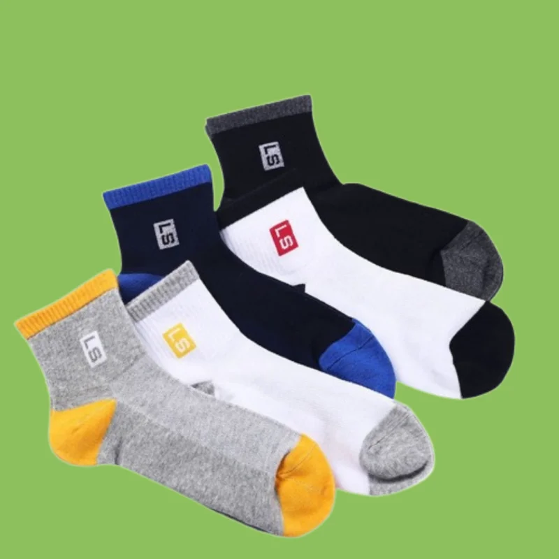 6/12 Pairs High Quality Men's Mid-tube Deodorant Summer Thin Sweat-absorbent Breathable Mesh Four Seasons Letter Sports Socks