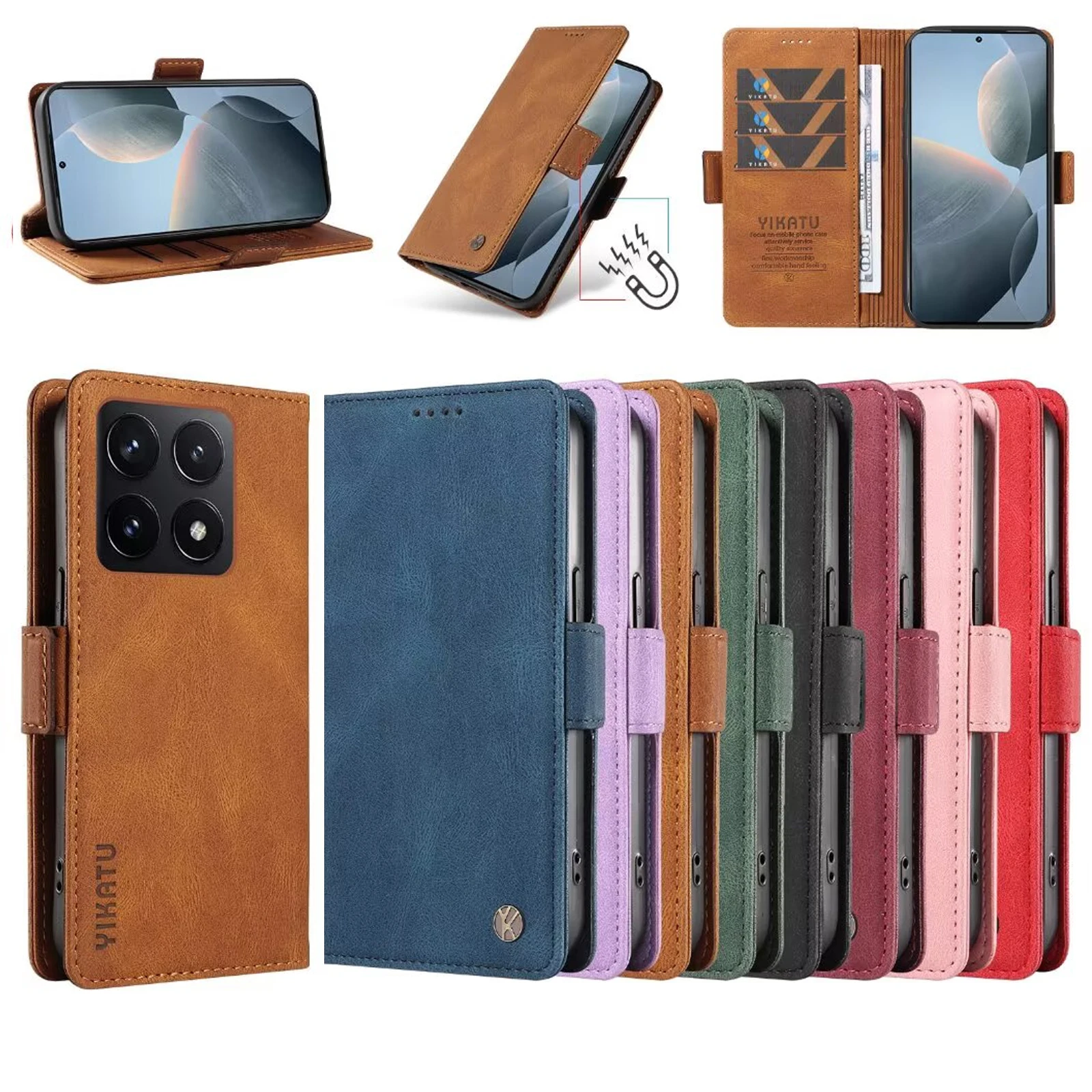 

Wallet Magnetic Skin-friendly Card Stand Flip Leather Case For Xiaomi Redmi 9T 14C 4G 13C 13 12 11A 11X 10X 10A 10C 10 Prime 5G