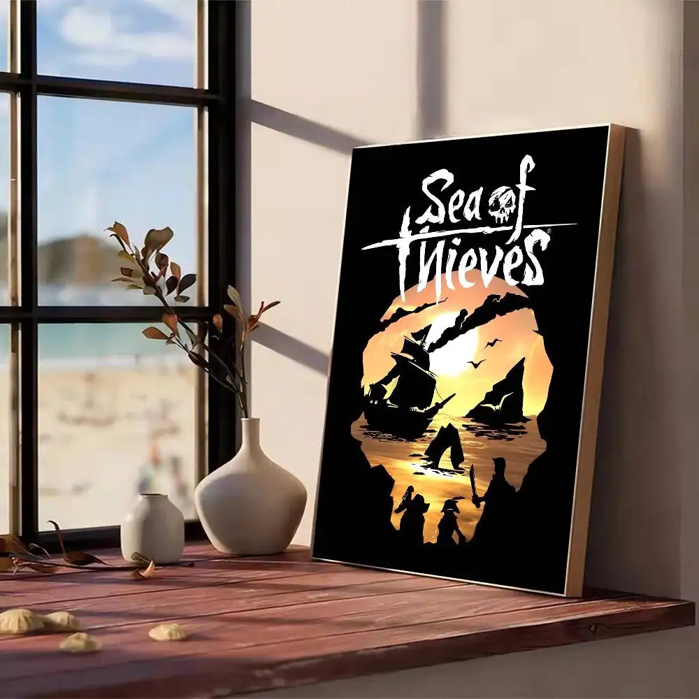 حار S-Sea ofT-Thieves لعبة المشارك الحديثة مقاوم للماء HD جدار الفن ملصق مائي ذاتية اللصق ديكور جمالي للمنزل غرفة المعيشة غرفة نوم