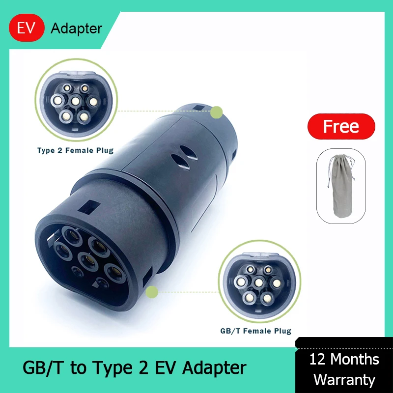 KSEV GBT to Type 2 EV Adapter IEC-62196 32A 3Phases GB/T Standard Charging Converter Female Plug For Electric Car Charging