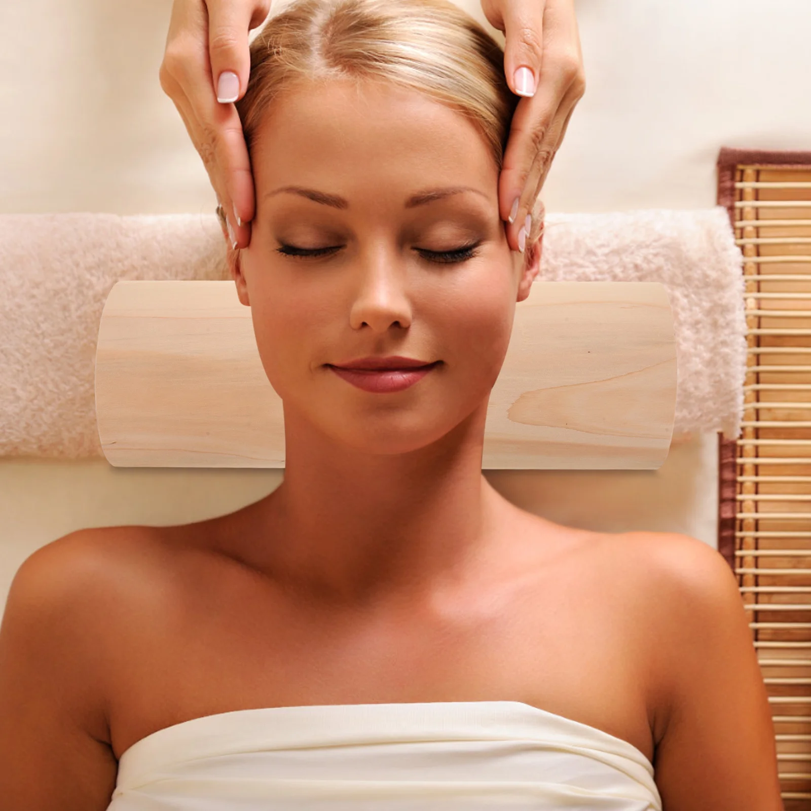 

Wooden Cervical Pillow Sauna Accessories Smooth Surface Compact Size Neck Pain Relief Home and Store Use Sauna Accessories