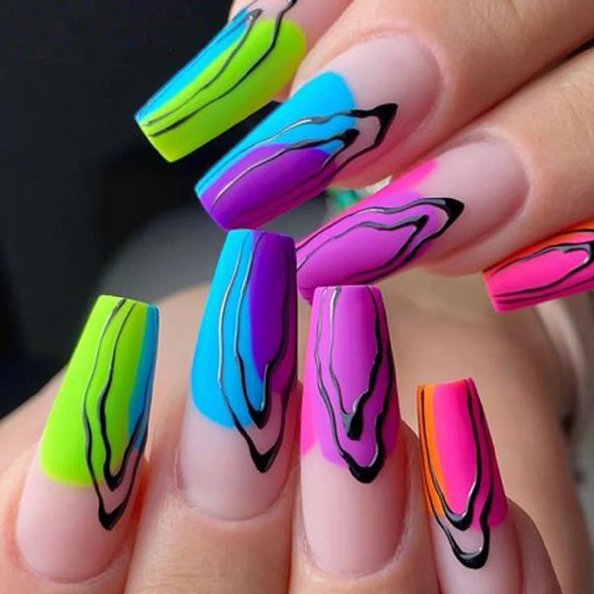 Uñas artificiales más vendidas para uso en verano, uñas postizas estilo Ins, arte de uñas, parches de uñas picantes para chica