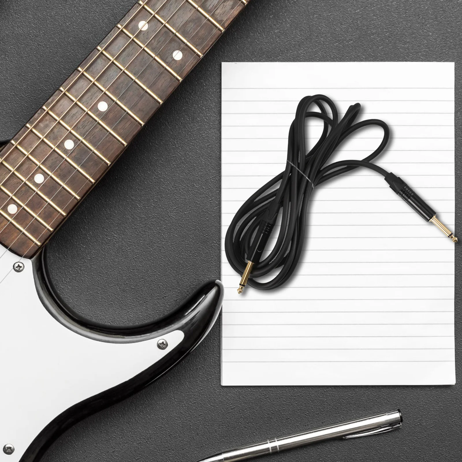 

Electric Guitar Cable Male to Male Double Shielded 635Mm Gold Plated Connectors Guitar Patch Cable Instrument Cord