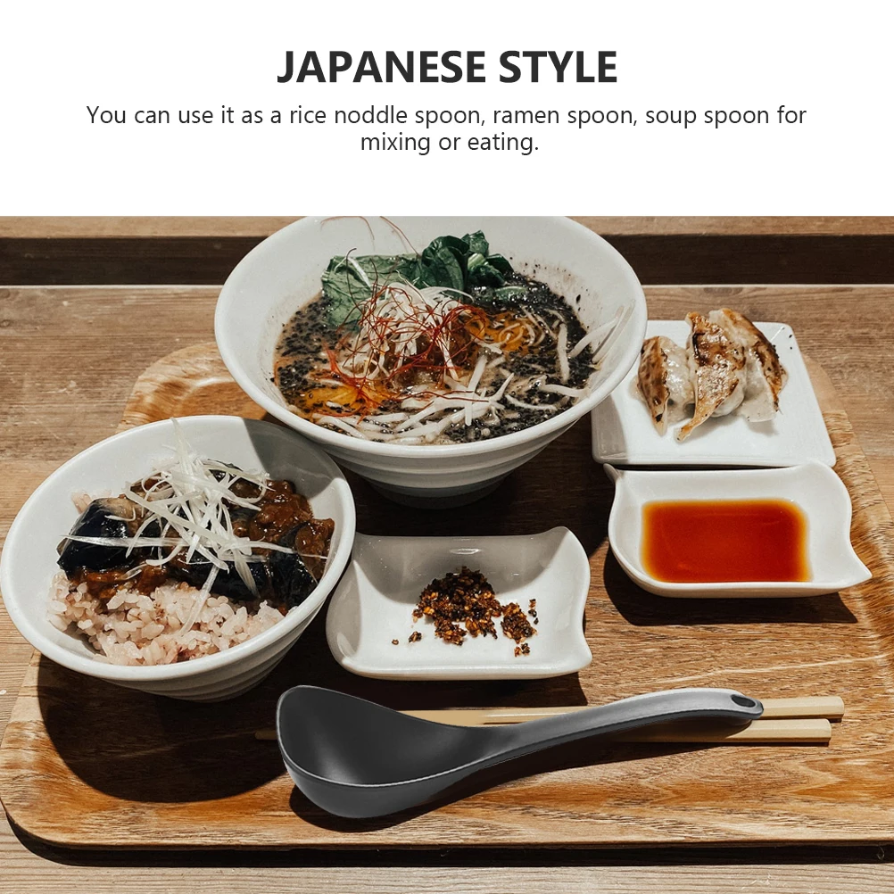 

3Pcs Japanese Style Soup Spoons Large Ramen Spoon Rice Noodle Spoon Kitchen Long Handle Soup Spoons Restaurant Tableware