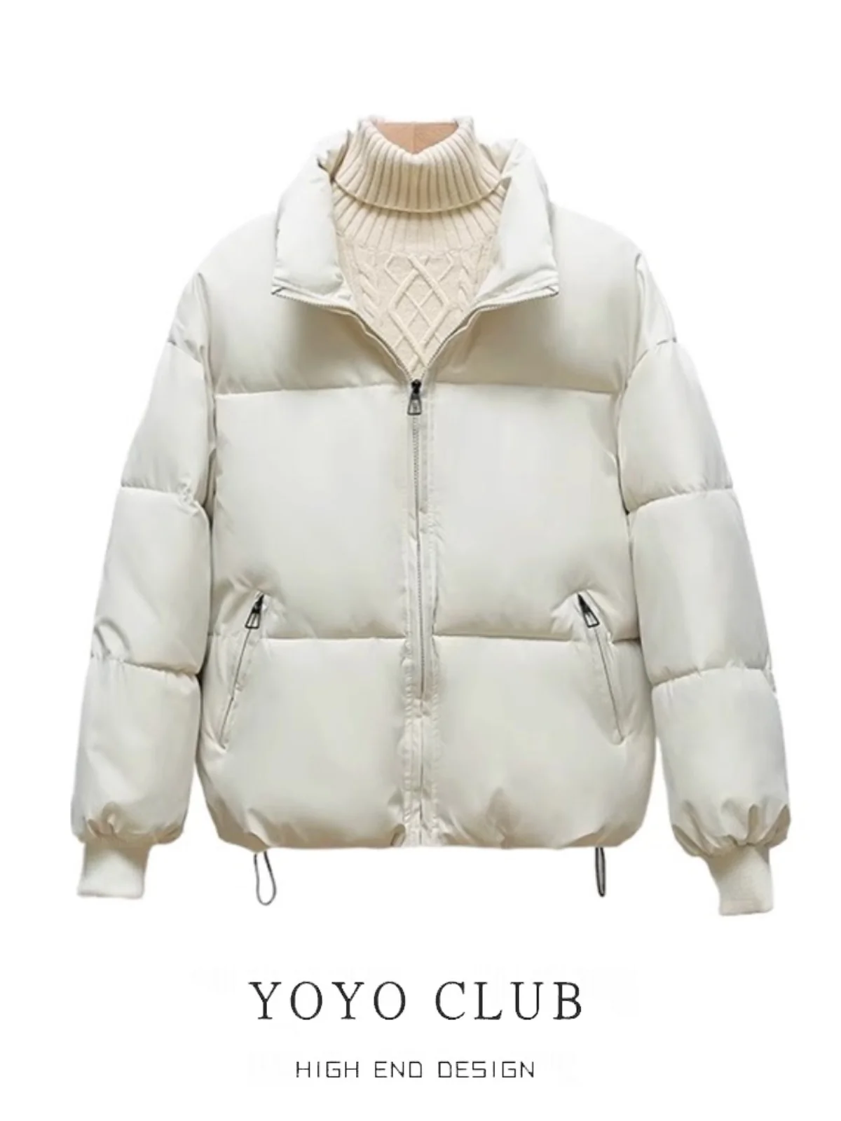 

Loose Fit ort Thiened down Cotton Jaet Stand Collar Winter Coat for Women Bread Sle Brandl Commute Sle Zipper Cl...