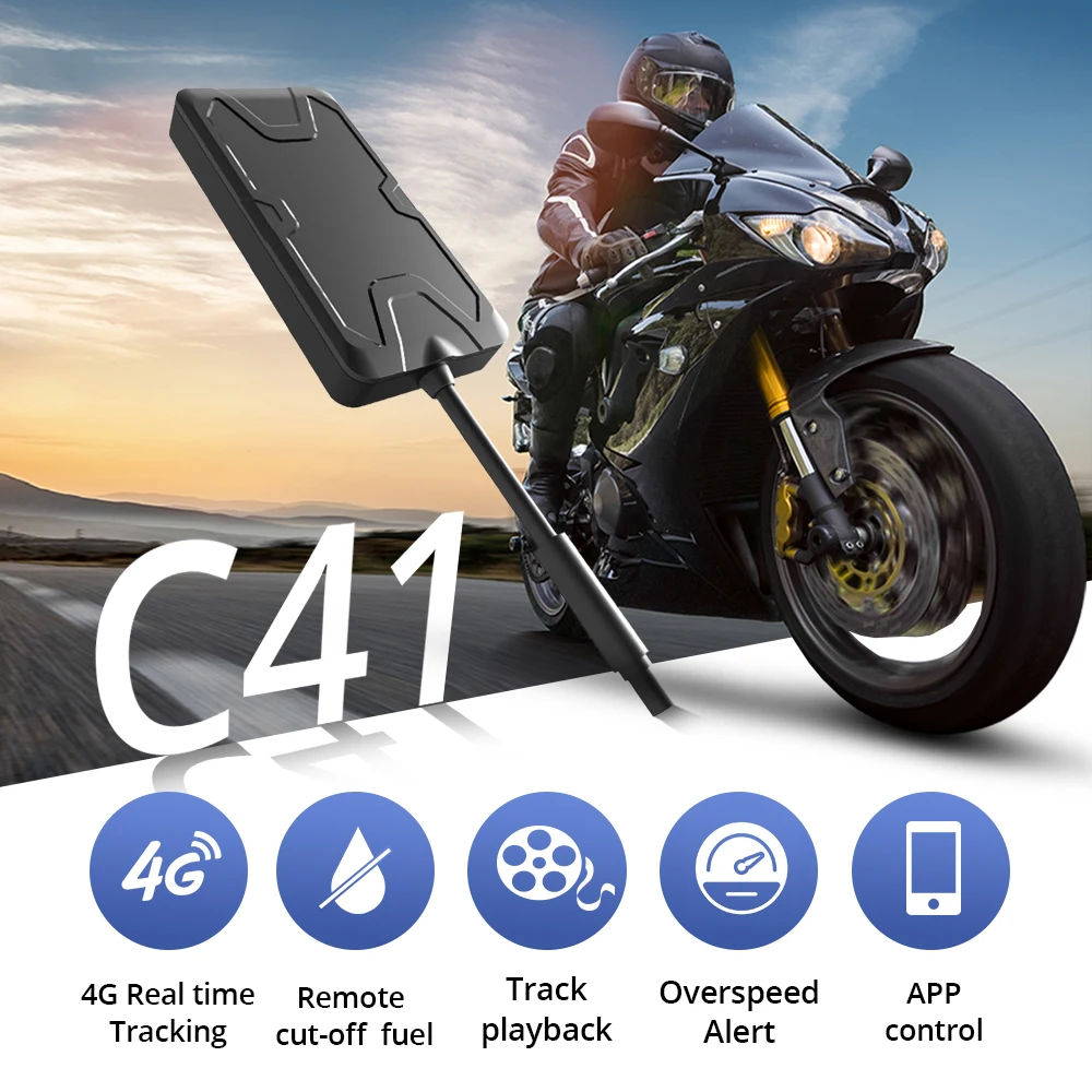 Lncoon C41 4G Car GPS Tracker With RealTime Tracking Remote Monitoring Multiple Alerts Motorcycle Vehicel Mini Trackers Free APP