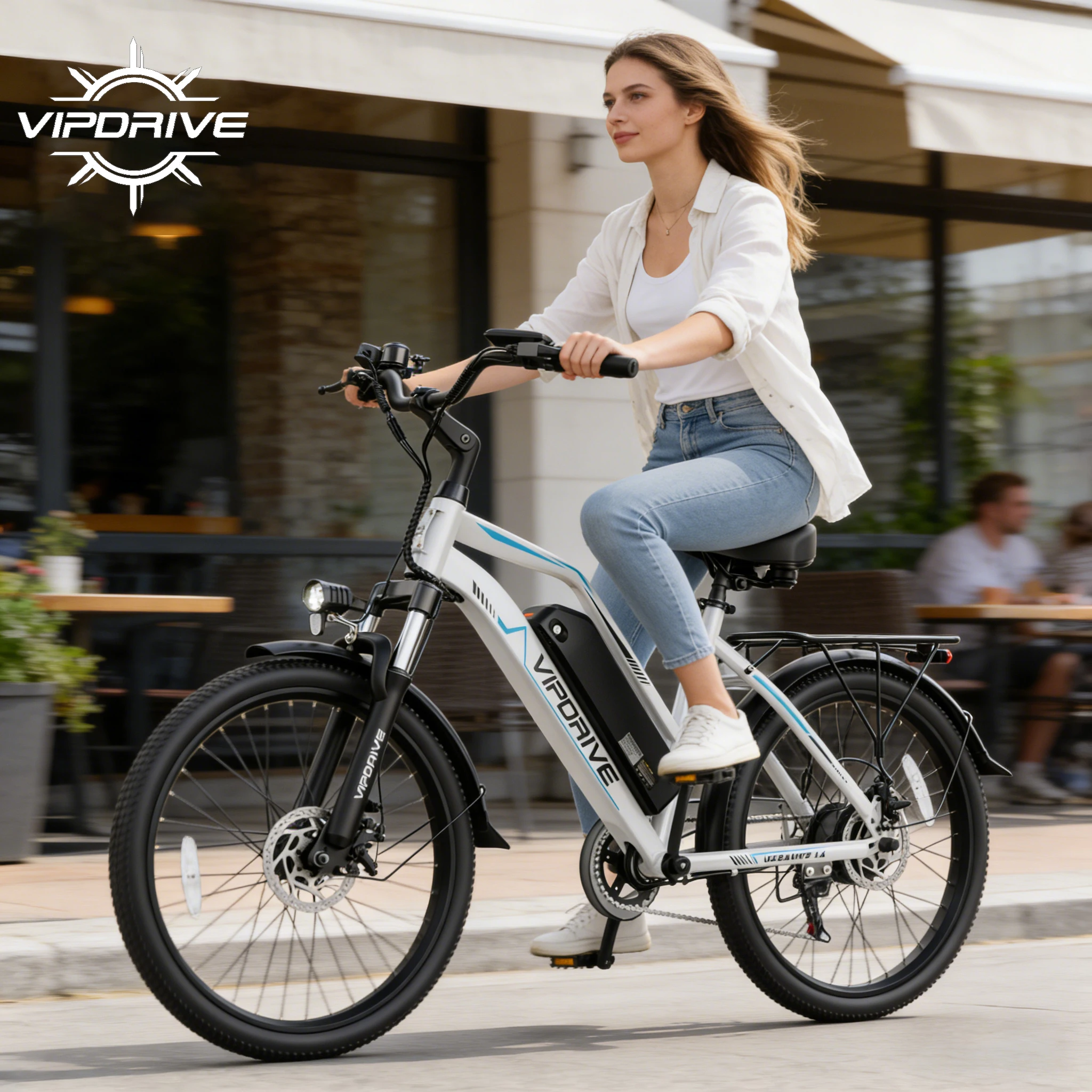 

VIPDRIVE Urbanite 1.4 Adult Electric Bike, 750W Peak Motor, Electric Road Bicycle, 48V 7.8Ah, 24" Tire, 22MPH, 1 Year Warranty