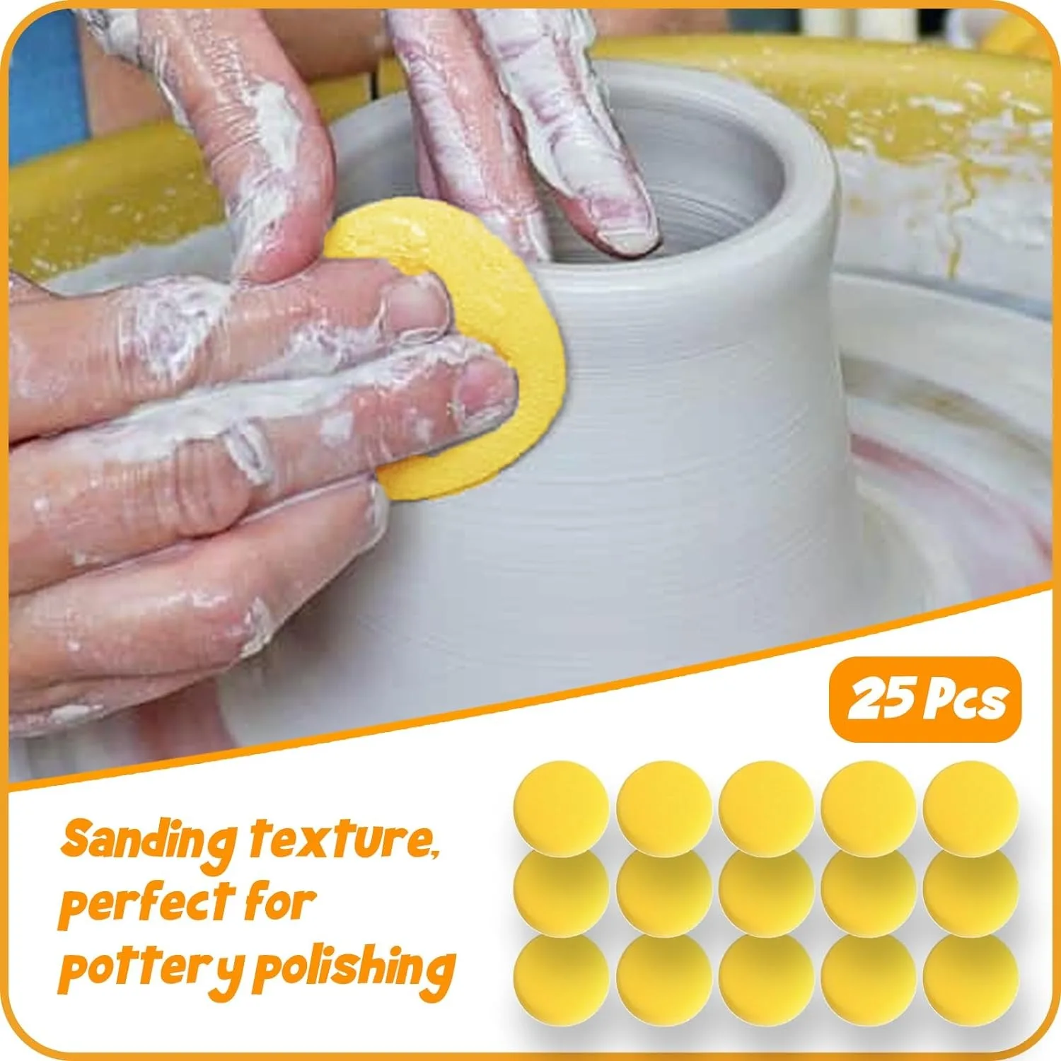 Clay Sponge Painting Sponges Pottery Sponges for Clay Round Sponge, Pottery, Paint sponges for Acrylic Painting, Artist Sponges