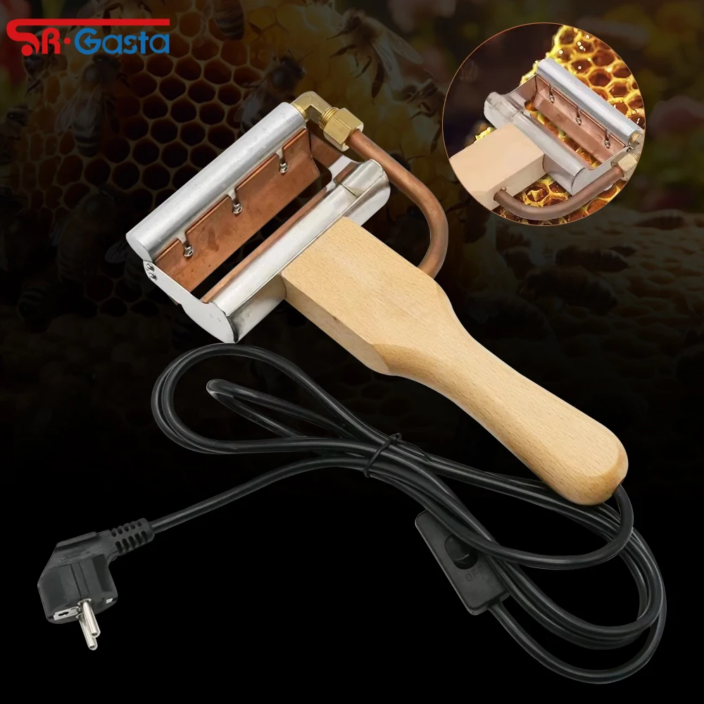 

Электрический нож для распечатывания ульев, нагревательный нож для меда, распечатывающий нож с деревянной ручкой, распечатывающая вилка, оборудование для пчеловодства