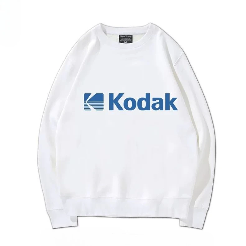 KODAK Winter Fleece Classic Black White Film Camera Graphic Crewneck Sweatshirt, Unisex Couple Casual Top