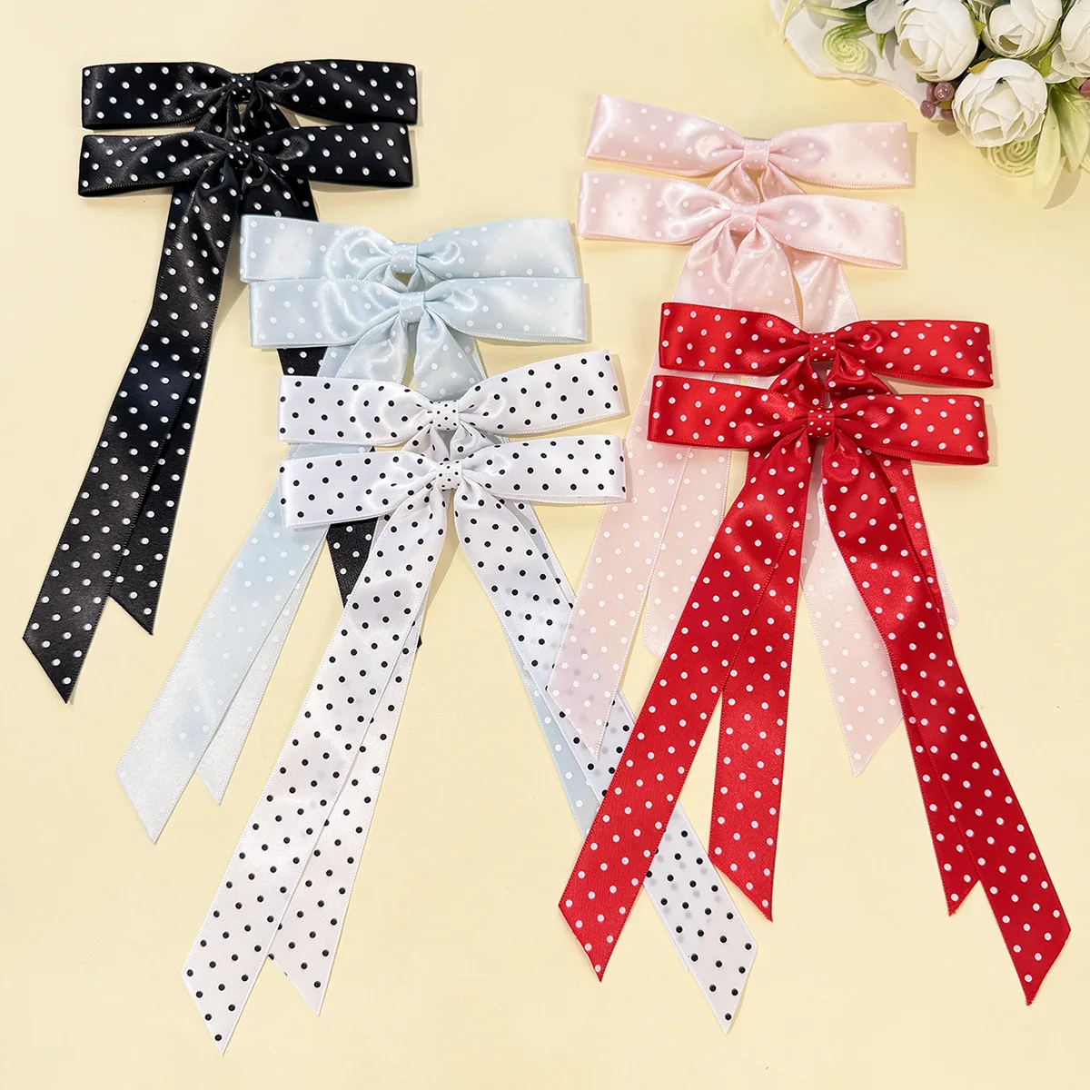 60pc-women's-girls'-long-tassel-bow-hair-clips-dot-spot-printed-spotty-hairgrips-hairpins-hair-accessories-headwear-bulk