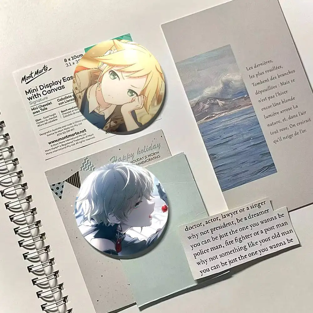 K-Kagamine-Len Badges broches rondes de dessin animé broches faites à la main pour sac à dos bijoux accessoires cadeaux Badge S