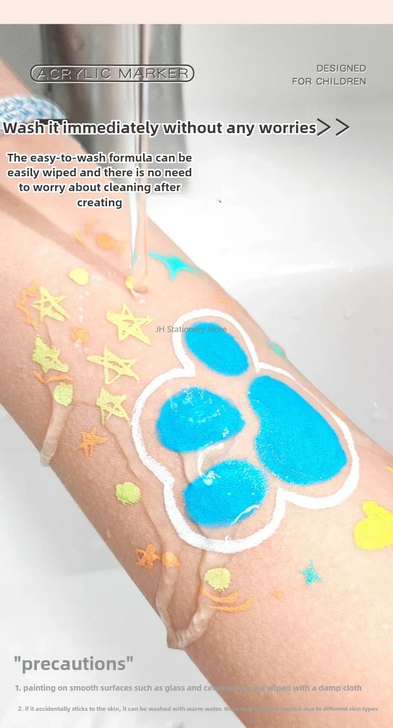 GuangNa Dual Tip Neuer drückenfreier Student Malerei Handzeichnung Acryl Marker Gerader flüssiger wasserdichter Graffiti-Stift – Detail 23