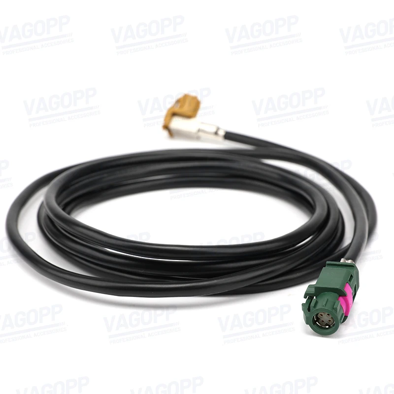 100CM/180CM araba LVDS Video hattı kablosu Fit için Benz Audi VW navigasyon GPS ses tel kablo 4 Pin HSD Fakra tipi kablo