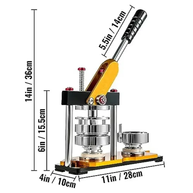 ボタンメーカーマシン、バッジパンチプレスキット、ボタン作成用品、サークルカッター、機械部品、25〜75mm、100個