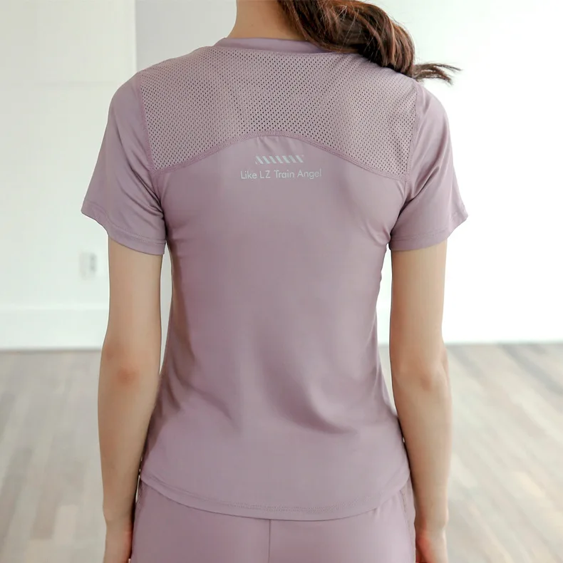 GymHUB-Ropa deportiva de Yoga, Tops de manga corta para correr, entrenamiento, secado rápido, gimnasio delgado de verano