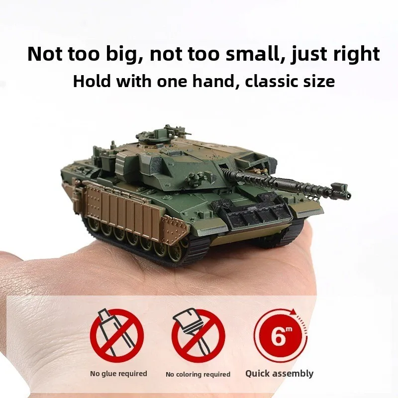 1/72 스케일 미니 탱크 모델, 제2차 세계 대전 군사 퍼즐, 플라스틱, 조립 용이, 페인트 가능, 무작위 색상, T72-M1, AS-90, M88A1G