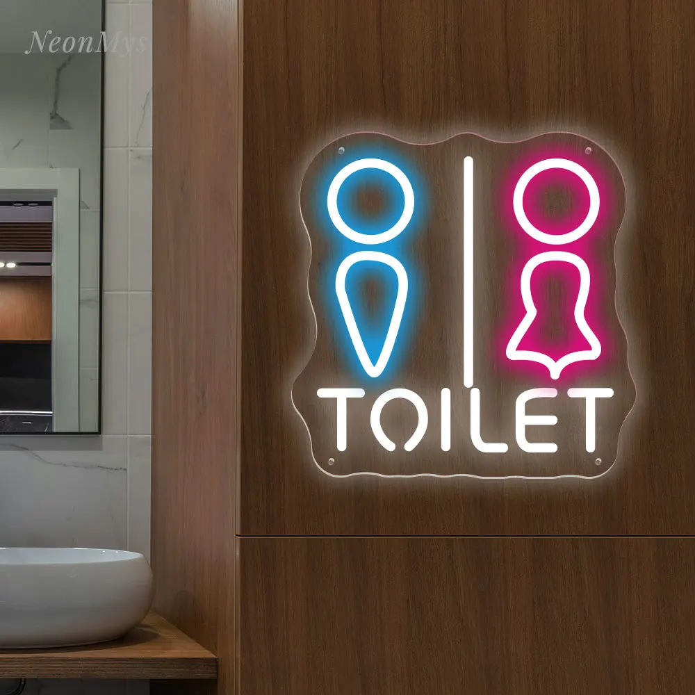 Toilet Neon Sign Personalized  Washroom Wall Decoration Home Party Bar Store Toilet Signs Art Funny Toilet LED Sign USB-Powered