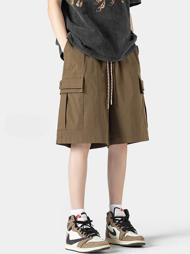 

Мужские рабочие брюки American Vibe: летние, прямые, повседневные, больших размеров, в стиле High Street, модные, средней длины, до колена