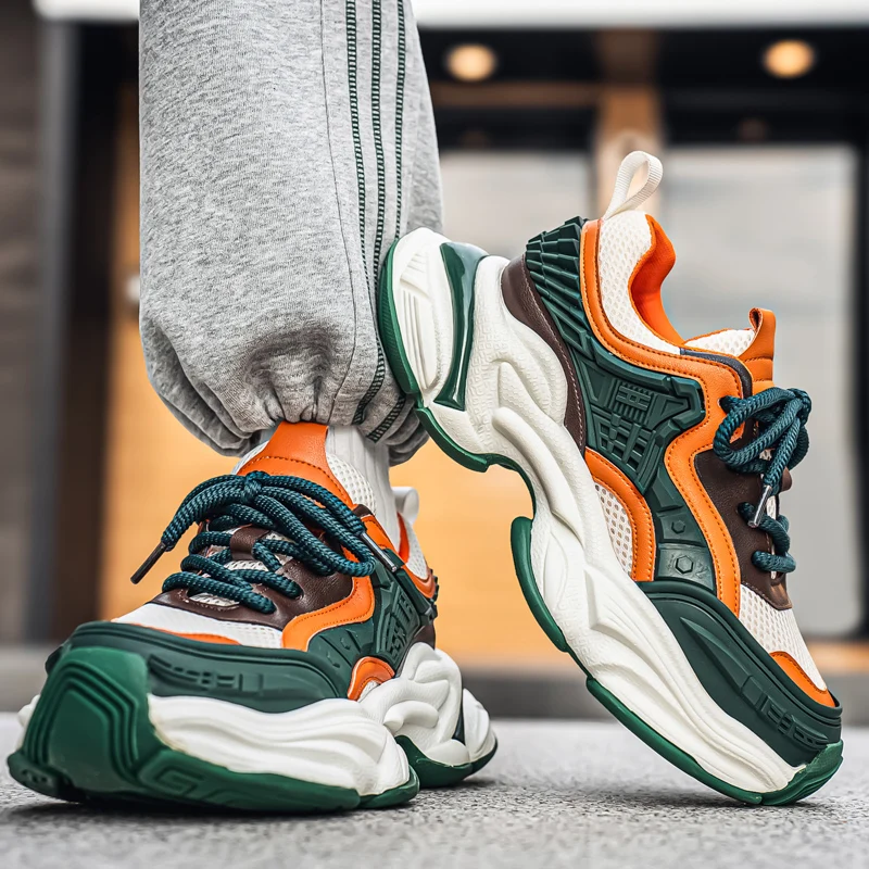 

Мужские осенние новые туфли для мальчиков-подростков — кроссовки-лифты на толстой подошве на платформе, модная повседневная спортивная обувь