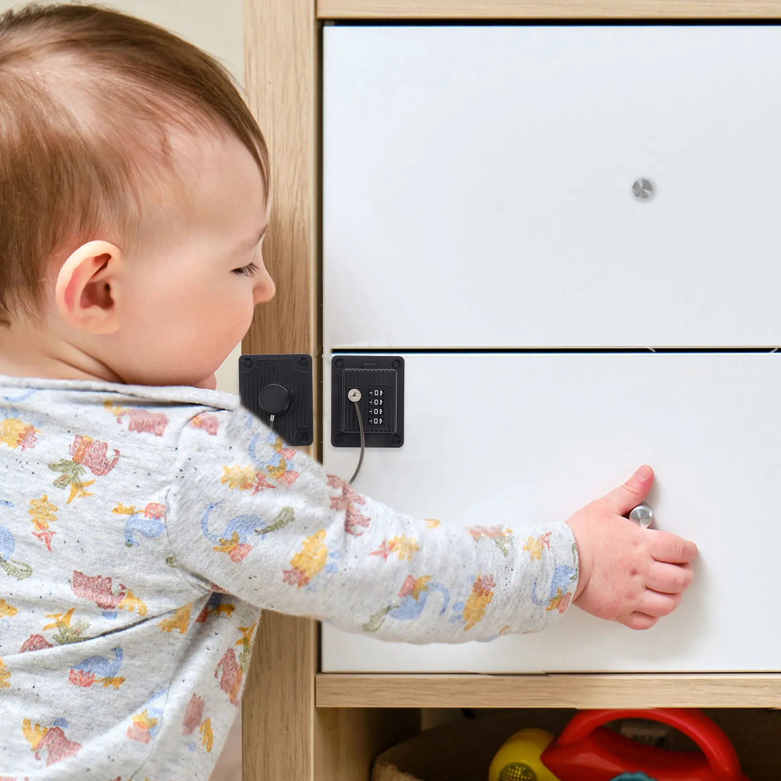 

Refrigerator Lock Child Safety Cabinet Drawer Locks for Fridge Freezer Baby Proofing Cupboard Door Password Protection Sturdy No