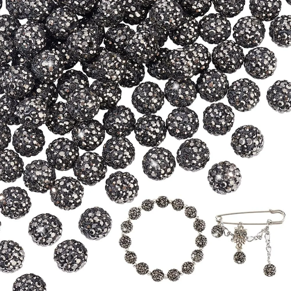 100pcs Rhinestone Clay Beads 10mm Pave Disco Ball Clay  Polymer Clay Ball  Rhinestones Crystal