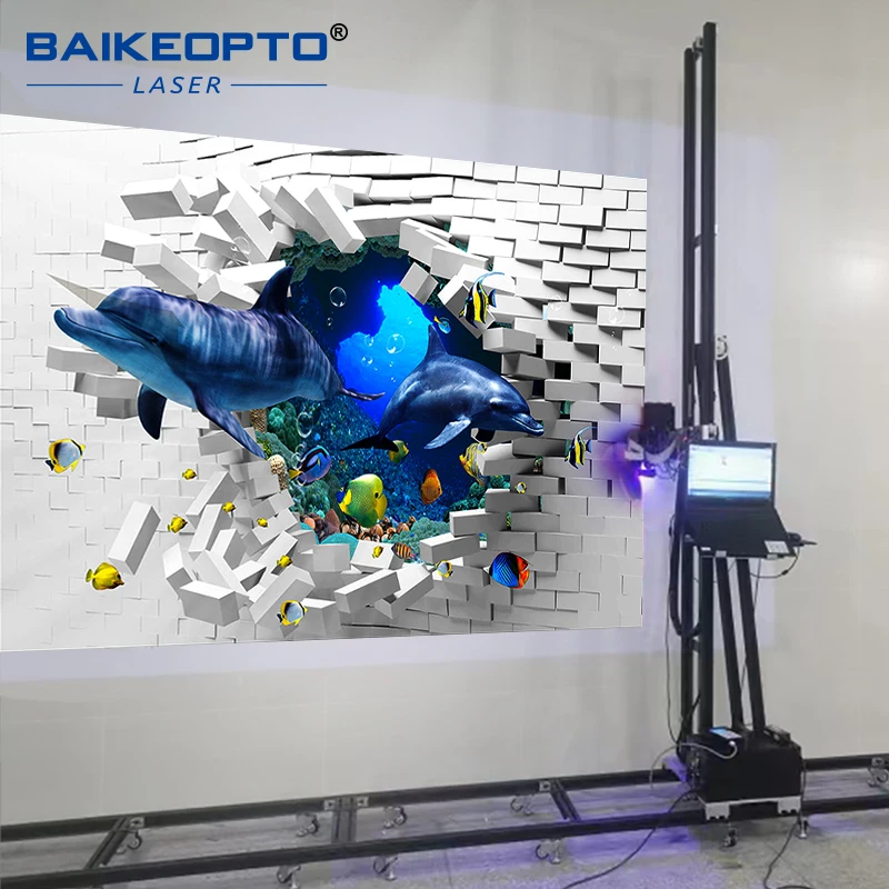 3D Wall  Effect Automatic Painting Machine 3D Vertical Wall Printer/3D wall painting Digital Varnish Inkjet Wall Printer UV