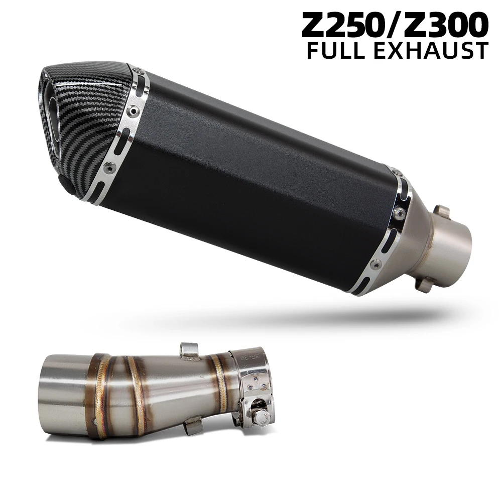 

Ninja250 exhaust Slip on Line muffller with DB Killer For Kawasaki Ninja250 Z250 Ninja300 Z300 2012-2016 street bike mid pipe