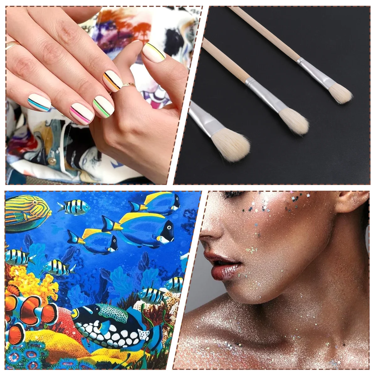 M26K 7 قطعة فرشاة ممسحة للرسم الاكريليك فرشاة التذهيب تنوعا ممسحة فرش متنوعة الحجم فرش الطلاء مجموعة فرشاة الطلاء