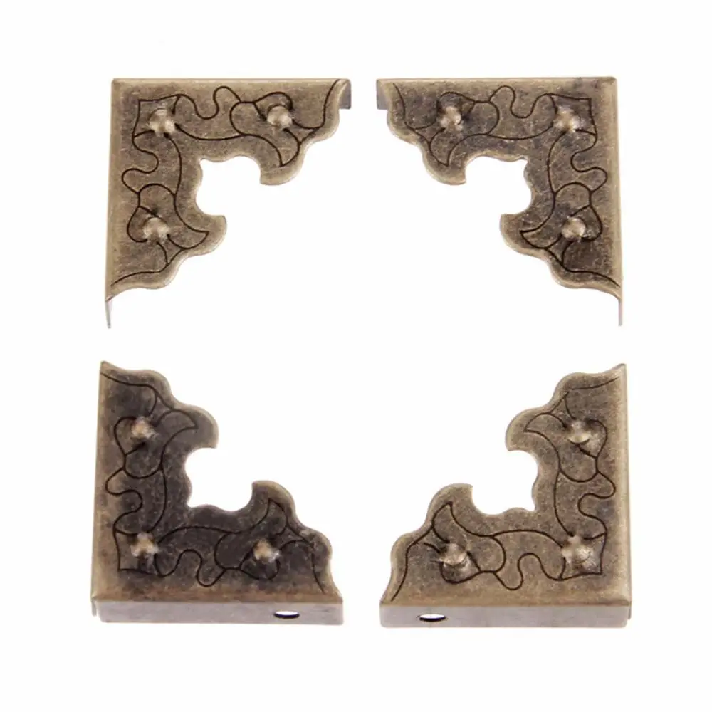 Antike Schmuckschatulle, Holzkiste, dekorative Eckwinkel, Eckfuß, Eckenschutz für Möbel