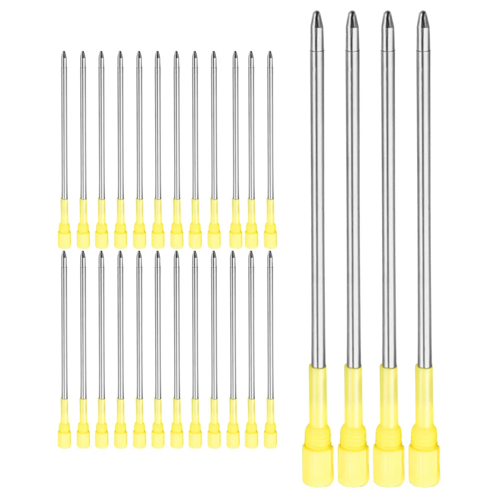 

50Pcs Metal Ballpoint Pen Refills Medium Point Ink Replacement for Office School Black Ink Pen Refills Ballpoint Smooth