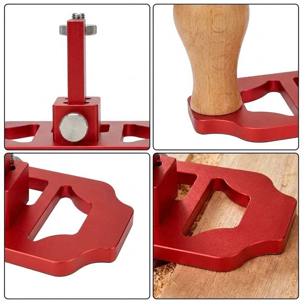 Woodworking Router Plane Aluminum Alloy Body Adjustable Depth For Wood Edge Tenon Trimming Groove Slotting Hand Tool Red