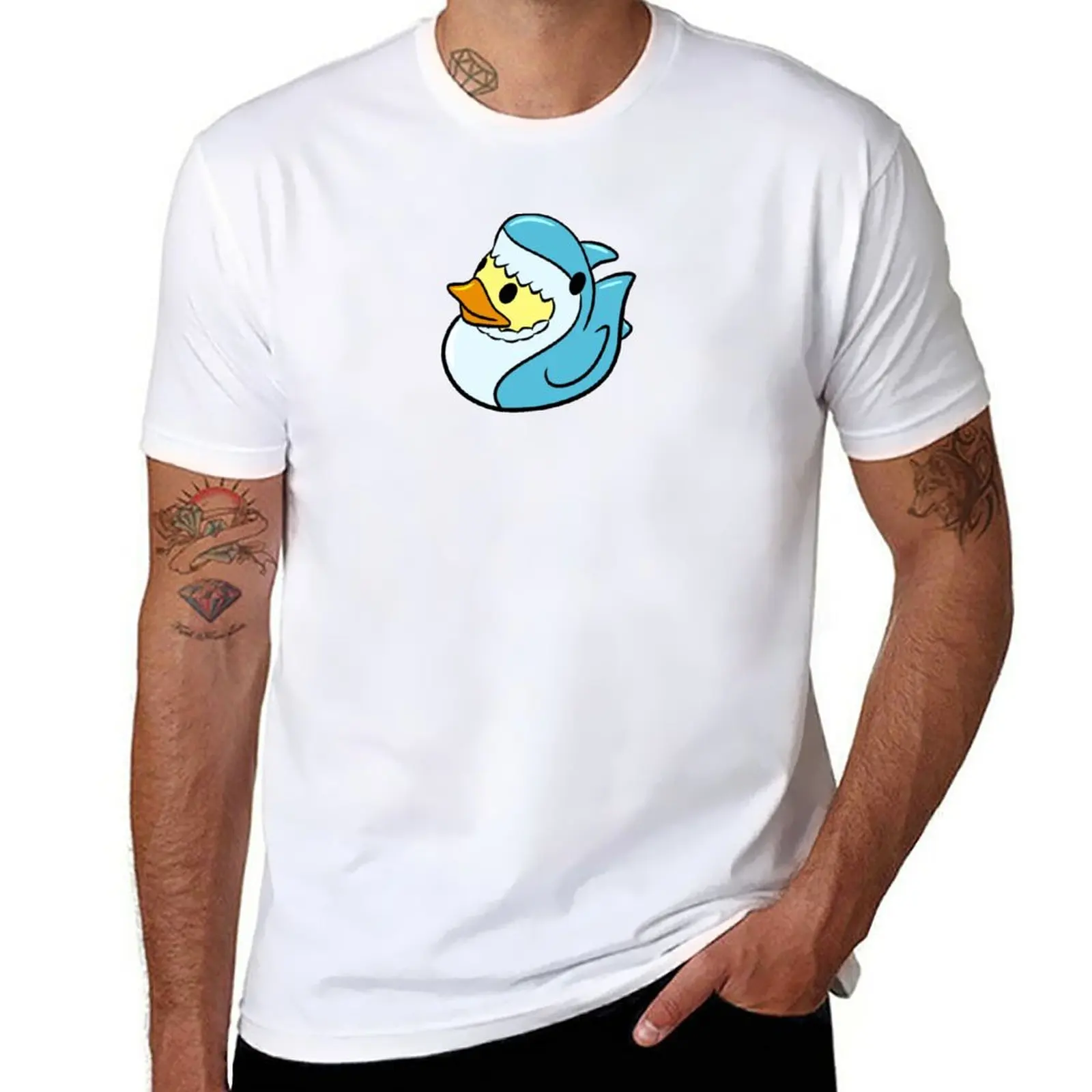 

New Shark Duck T-Shirt tops kawaii clothes vintage clothes Men's t-shirts