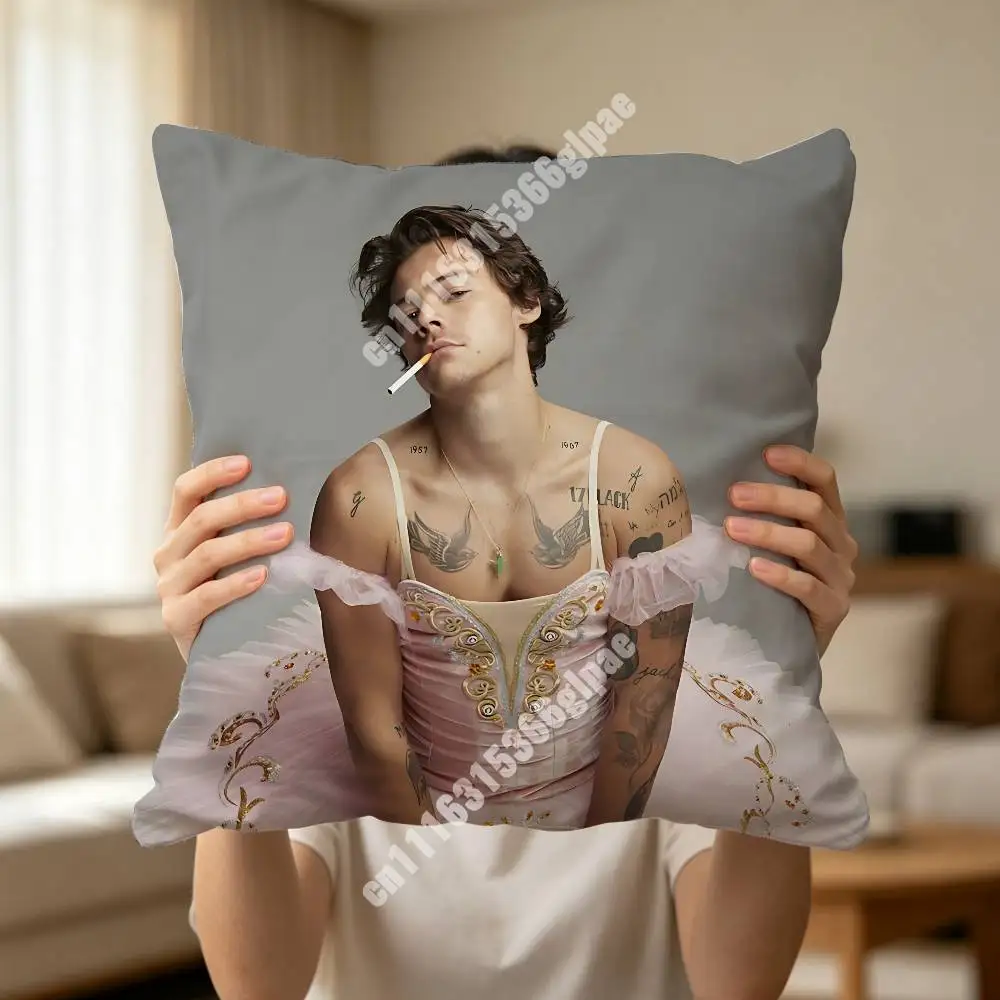 Kiss All The Time H-Harry S-Styles Printed Pillow Cover Sofa Couch Student Apartment Homestay Leisure Area